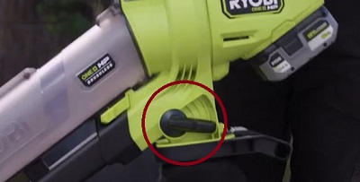 RYOBI Garden Vacuum & Sweeper mode lever